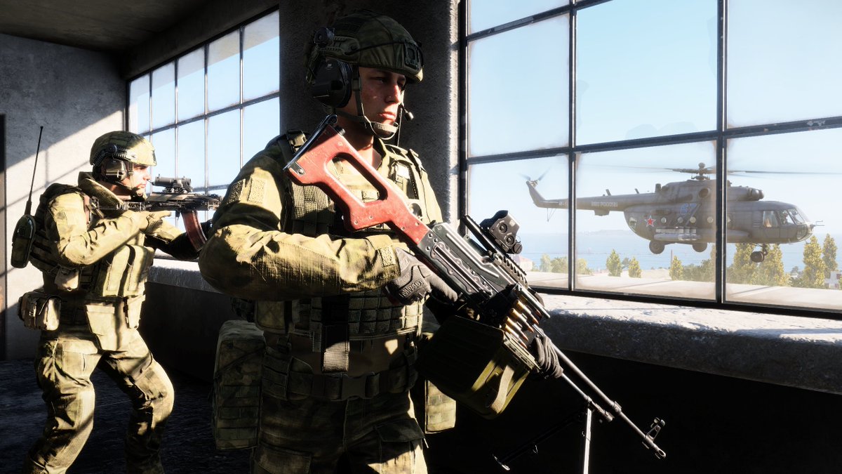 #ArmaReforger #CommunitySpotlight #14!💡

Two soldiers look on while reinforcements arrive by helicopter in this excellent RHS: Status Quo screenshot!

📸 <a href="/GhostovichSSOT/">Ghostovich</a>, X