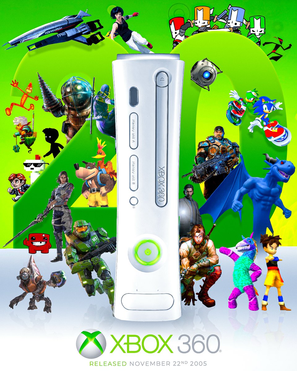eStarland's tweet image. Today is the 20th anniversary of the Xbox 360! 💚