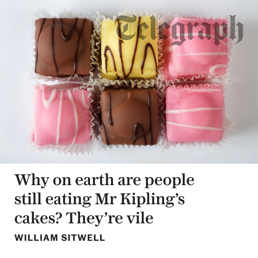 ✍🏻 'Look closely at what’s actually in these mass-produced edibles and you’ll find a catalogue of crimes against culinary culture' | Writes <a href="/WilliamSitwell/">William Sitwell</a>

Read his take on Mr Kipling's cakes below 👇
telegraph.co.uk/news/2025/11/2…