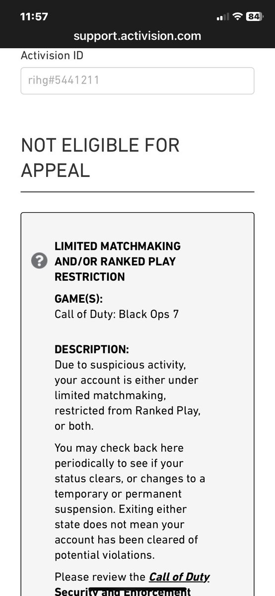 Rihgz's tweet image. Shadowban #5 on BO7 while going for camos (Console only account) #CallofDuty #cod #BlackOps7 #bo7 @Activision @Treyarch @ATVIAssist
