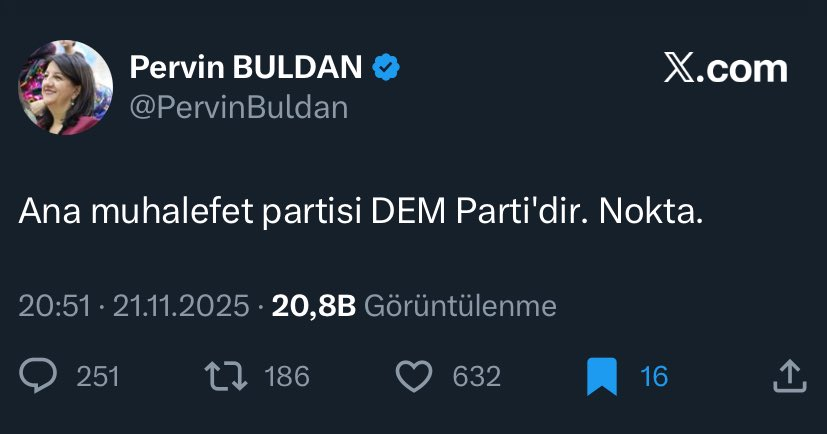 Yanlış ana muhalefet partisi AKP dir.