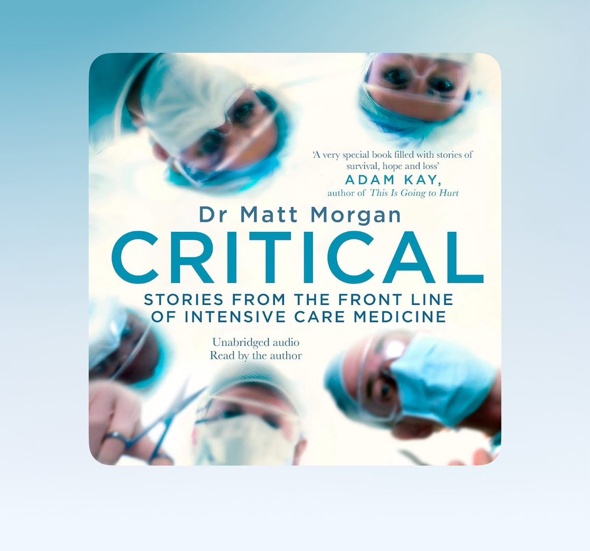 Just finished this amazing book by <a href="/dr_mattmorgan/">Dr Matt Morgan</a>  I spent quite a bit of time in intensive care units after my mum’s heat surgeries - it’s been a fascinating insight and has helped me alot.  Beautifully written and narrated.