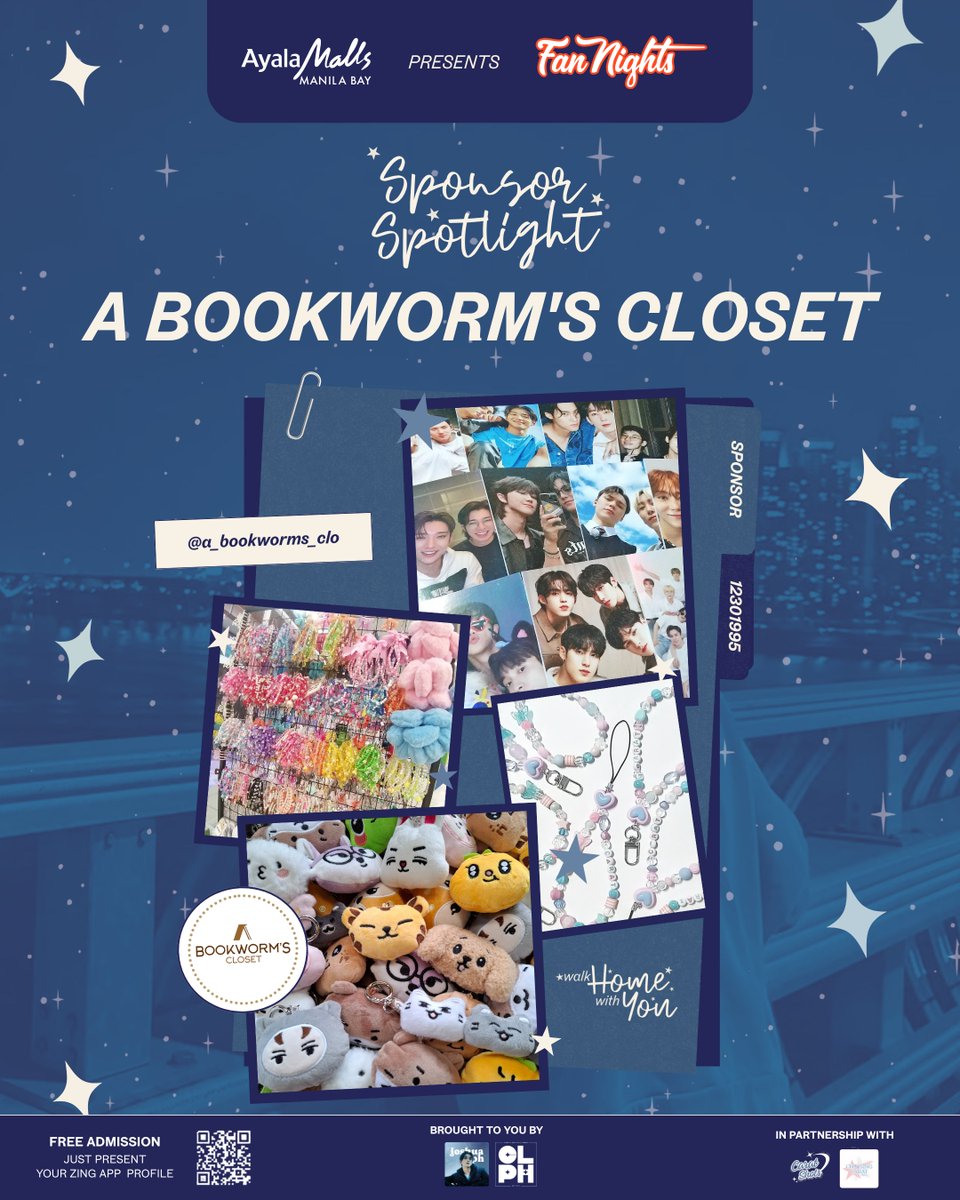 jisoohong_ph's tweet image. The night walk isn’t lonely anymore with @a_bookworms_clo 🌠

Anticipate A Bookworm’s Closet in #WalkHomeWithJOSHUA with their cozy merch as they’re both a MERCHANT and a SPONSOR ☁️ See what cozy friend awaits you when you visit their booth 🧸

Win prizes, giveaways, and raffles!…