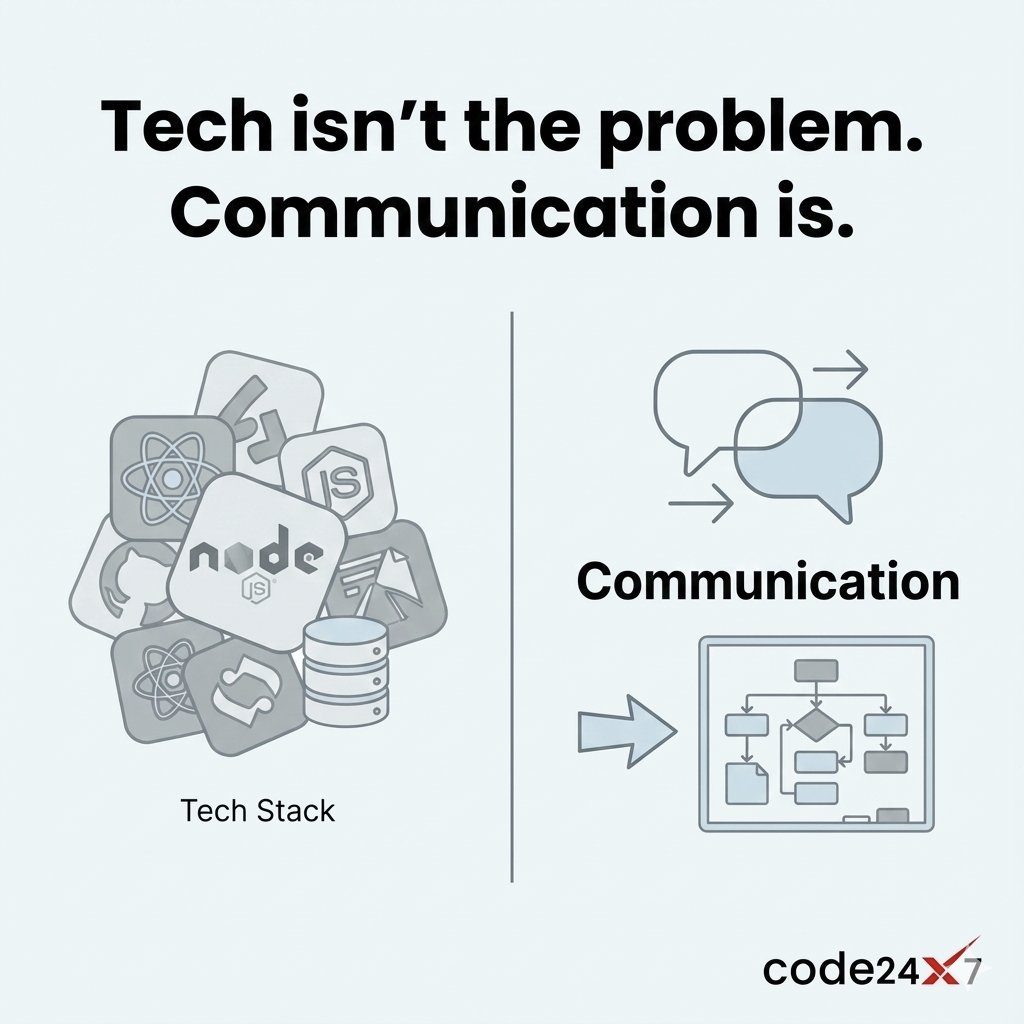 NeerajKrGoswami's tweet image. Here’s something many businesses don’t realise:  
Your tech stack isn’t your problem. Your communication around it is.

We’ve seen founders choose between React development, Laravel, Node.js or Next.js apps with more confusion than confidence. And honestly, the stack matters far…