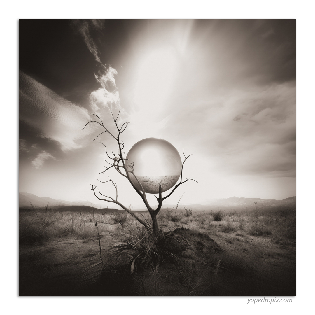 YoPedro's tweet image. Glass Orb in Desert on Dead Tree
bit.ly/3xpBilU
#aiartwork #pixels