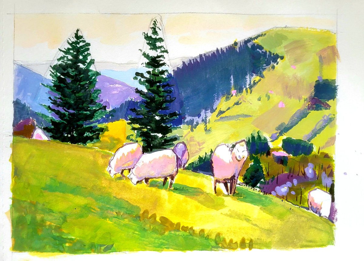 kaijuu_art's tweet image. gouache exercices