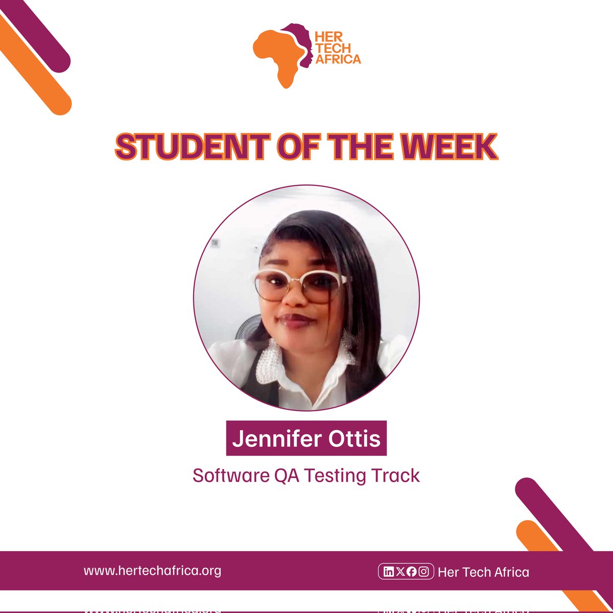 Meet our Students of the Week!
These ladies have shown outstanding consistency, dedication, and commitment since Cohort 3 began.
From attending classes to submitting assignments on time, they’ve truly embodied what it means to be women in tech who show up. 💜