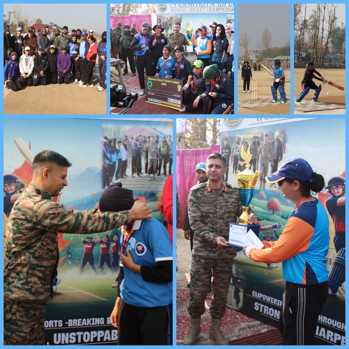 Vaasta_A_Ulfat's tweet photo. The #IndianArmy conducted the Chinar Women’s Cricket League, with six South #Kashmir teams participating.
The finals at #Doru Stadium saw #Kulgam & #Anantnag compete, inspiring young girls in sports & Building stronger bonds with the community.
#WomensCricket #YouthPower https://t.co/lCDh1dBrfM