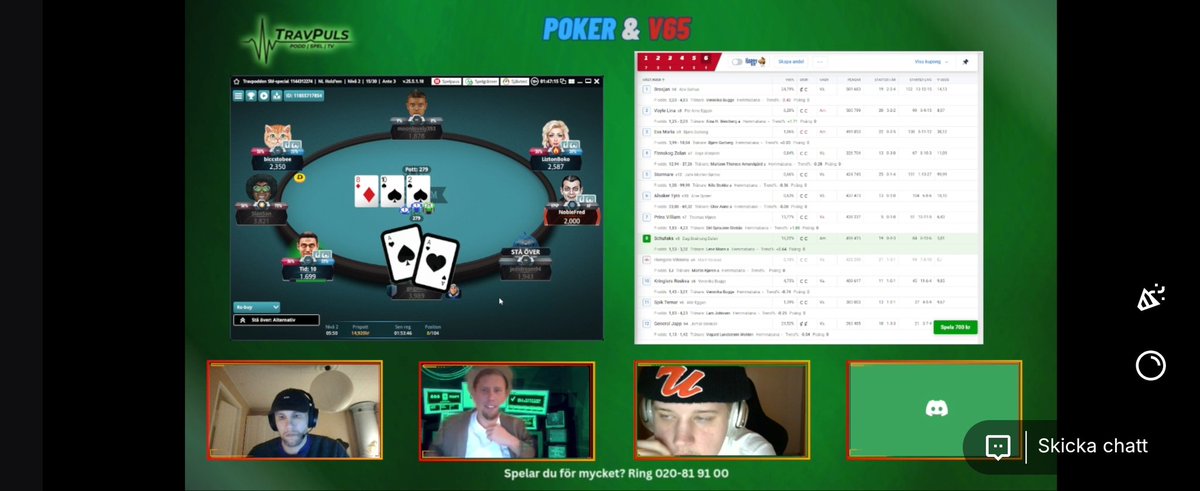 LIVE! 🔥 V65 är analyserat nu jobbar vi poker fram till start!