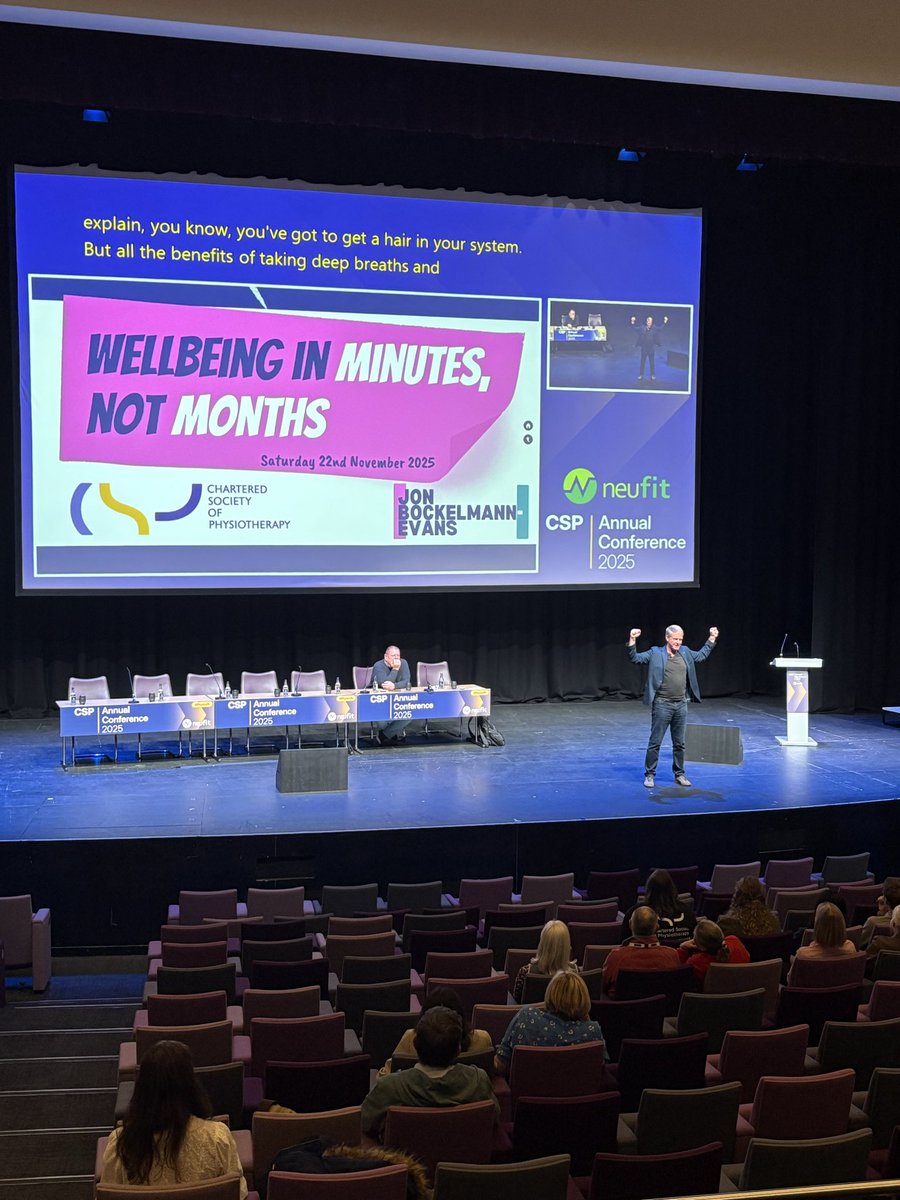 BrunaDeFig's tweet image. Day 2 at #Physio25 was incredible!
From equity &amp;amp; disability to inspiring research shaping our future plus joyful, mindful wellbeing sessions.
Time to activate my joy, quiet the little voice, and dream big. ⭐️✨
#CSP #Physiotherapy #Wellbeing