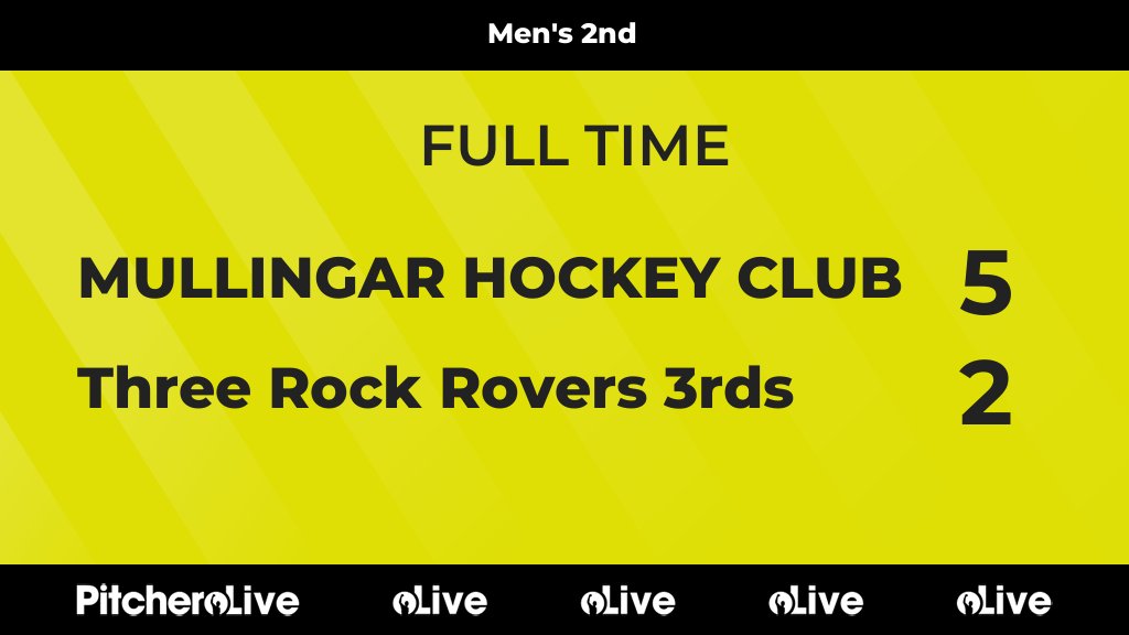 FULL TIME: MULLINGAR HOCKEY CLUB 5 - 2 Three Rock Rovers 3rds
#MULTHR #Pitchero
mullingarhc.com/teams/236821/m…