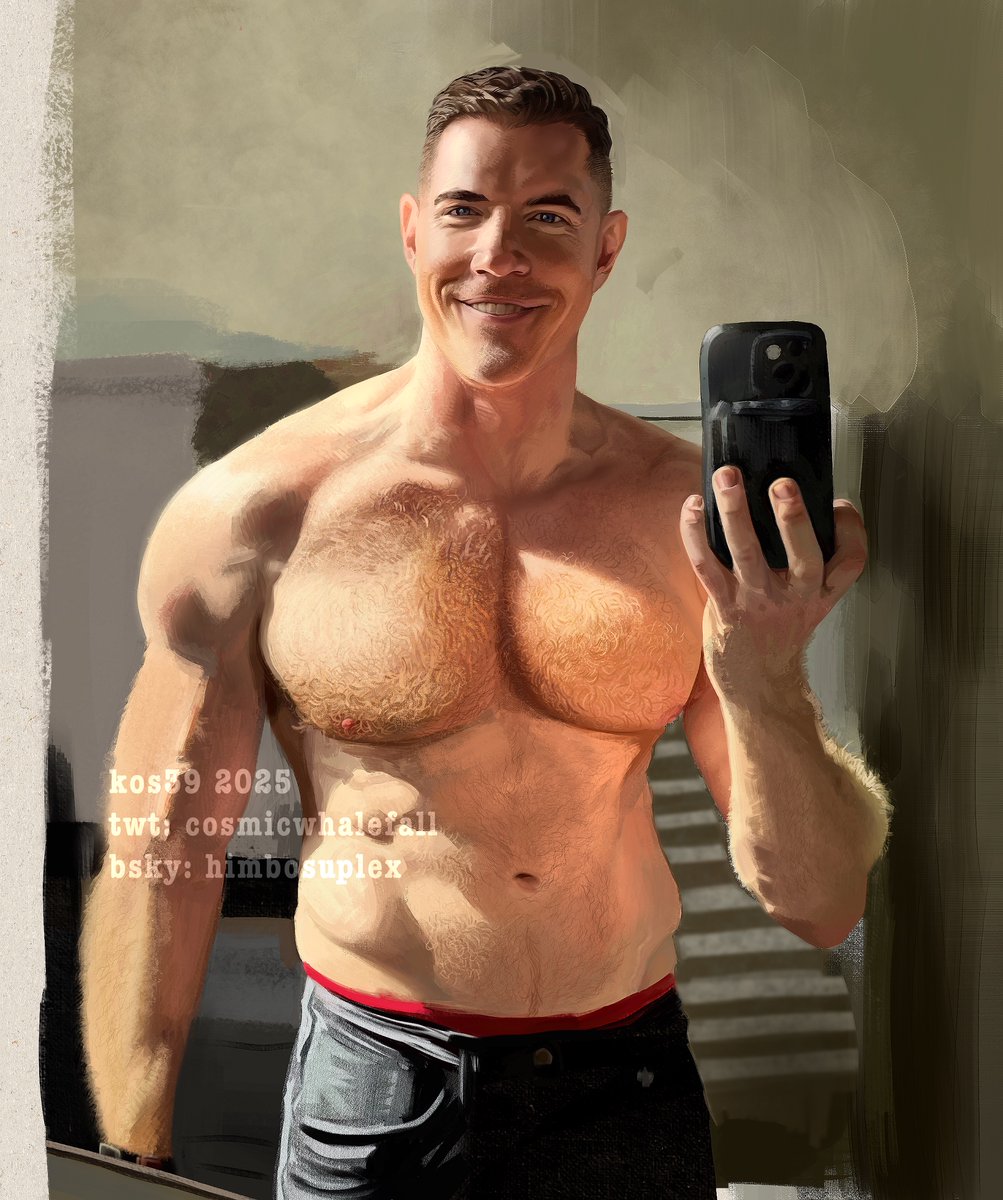Uhh I spent double digit hours on this one. I have a problem (the problem is I love men. It’s not actually a problem.) Yet another <a href="/WolfLegrand/">Legrand Wolf</a> selfie photo study bc his body shape is peak and he kinda became my muse right now for anatomy study. ❤️❤️❤️