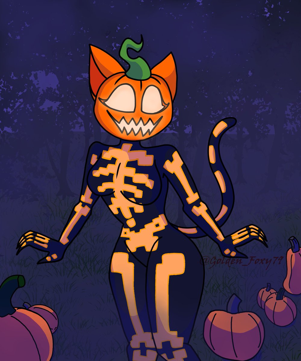 Golden_Foxy79's tweet image. Here&apos;s Spice from Fortnite! I got a lil lazy with the background, but it&apos;s fineee

Coulda added more pumpkins. But we don&apos;t need anymore pumpkins when kitty&apos;s got the whole pumpkin patch right behind her 😼

#Fortnite #FortniteArt #Spice #SpiceFortnite