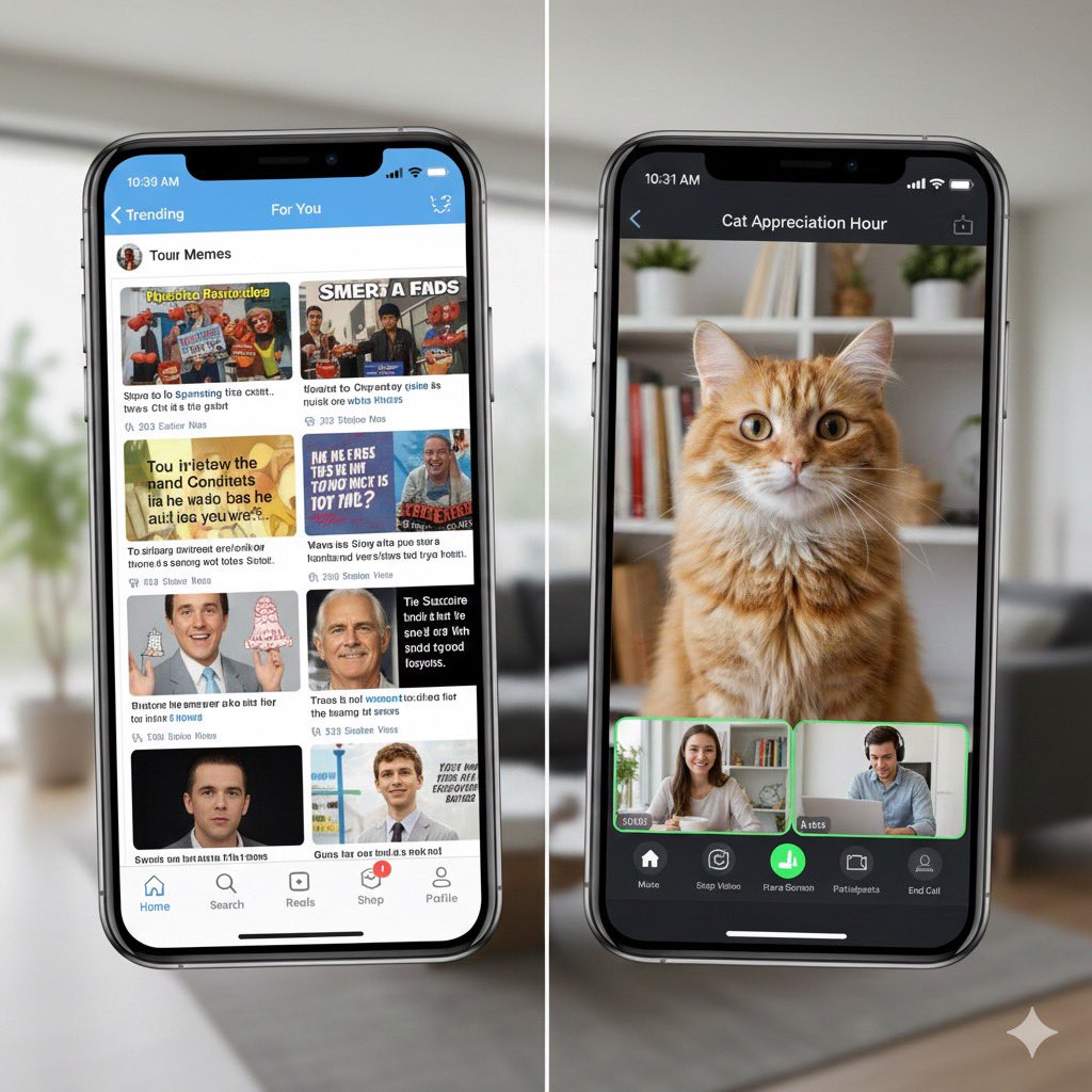paniaguai's tweet image. Doomscrolling memes or a Zoom call with a cat? Choose your fighter! #Caturday @pawsitivevibesz