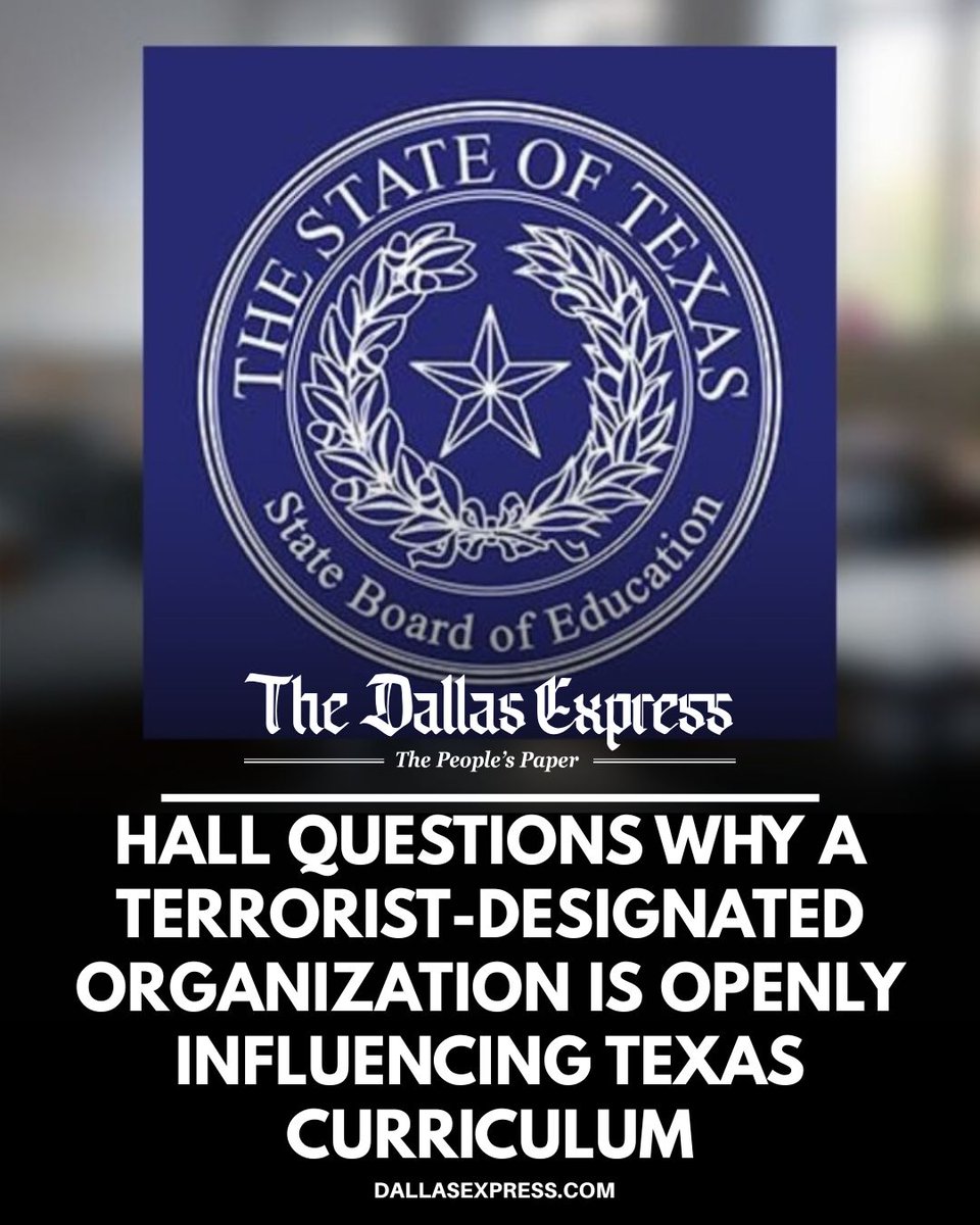 Texas SBOE member Brandon Hall walked out of the room after calling out CAIR by name: Governor Abbott designated them a foreign terrorist organization YESTERDAY, yet their reps were still allowed to give public comment pushing Muslim curriculum changes today. 

Hall refused to