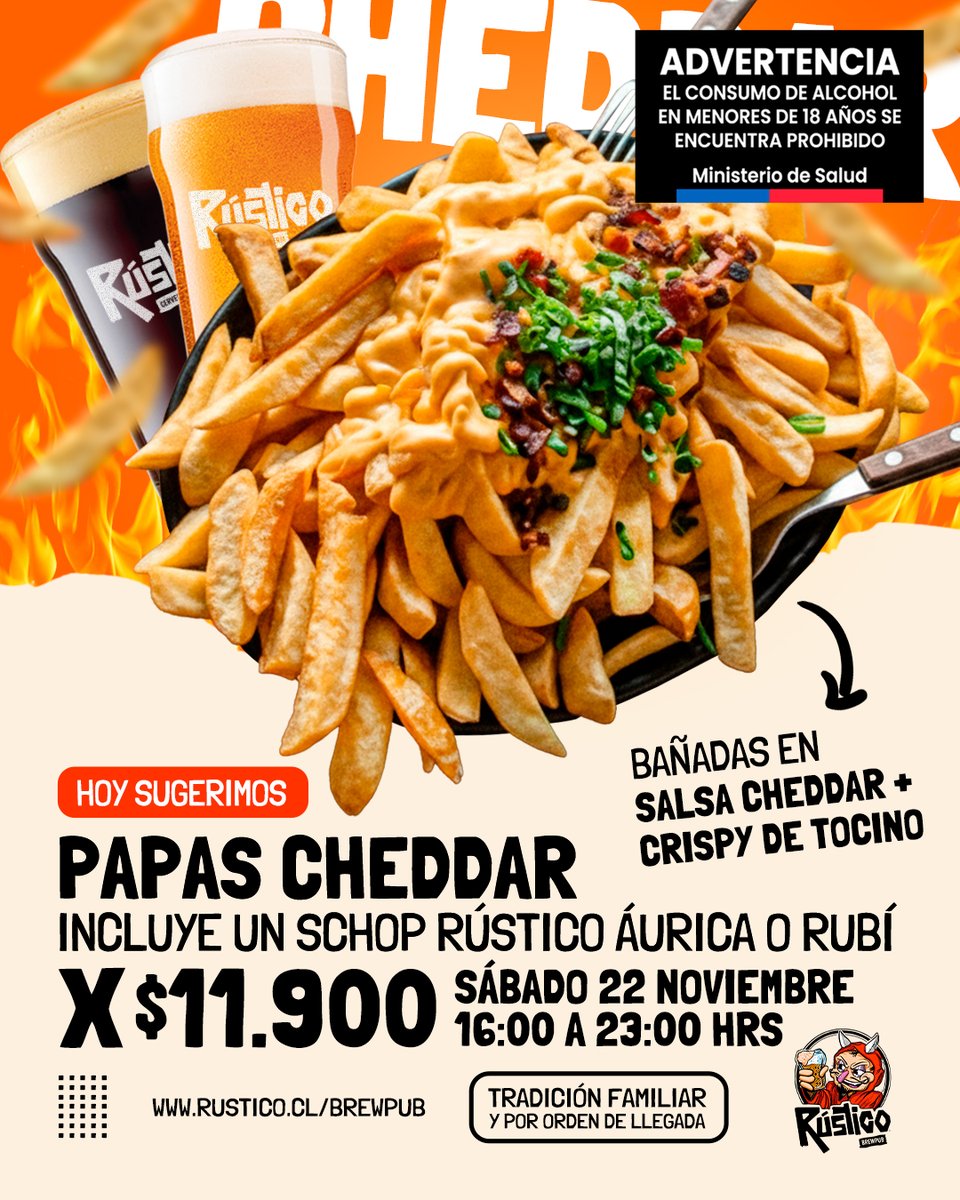 RusticoBrewPub's tweet image. ⚽ Hoy vive el partido Universidad Católica vs Palestino con sabor rústico 🍕🍻