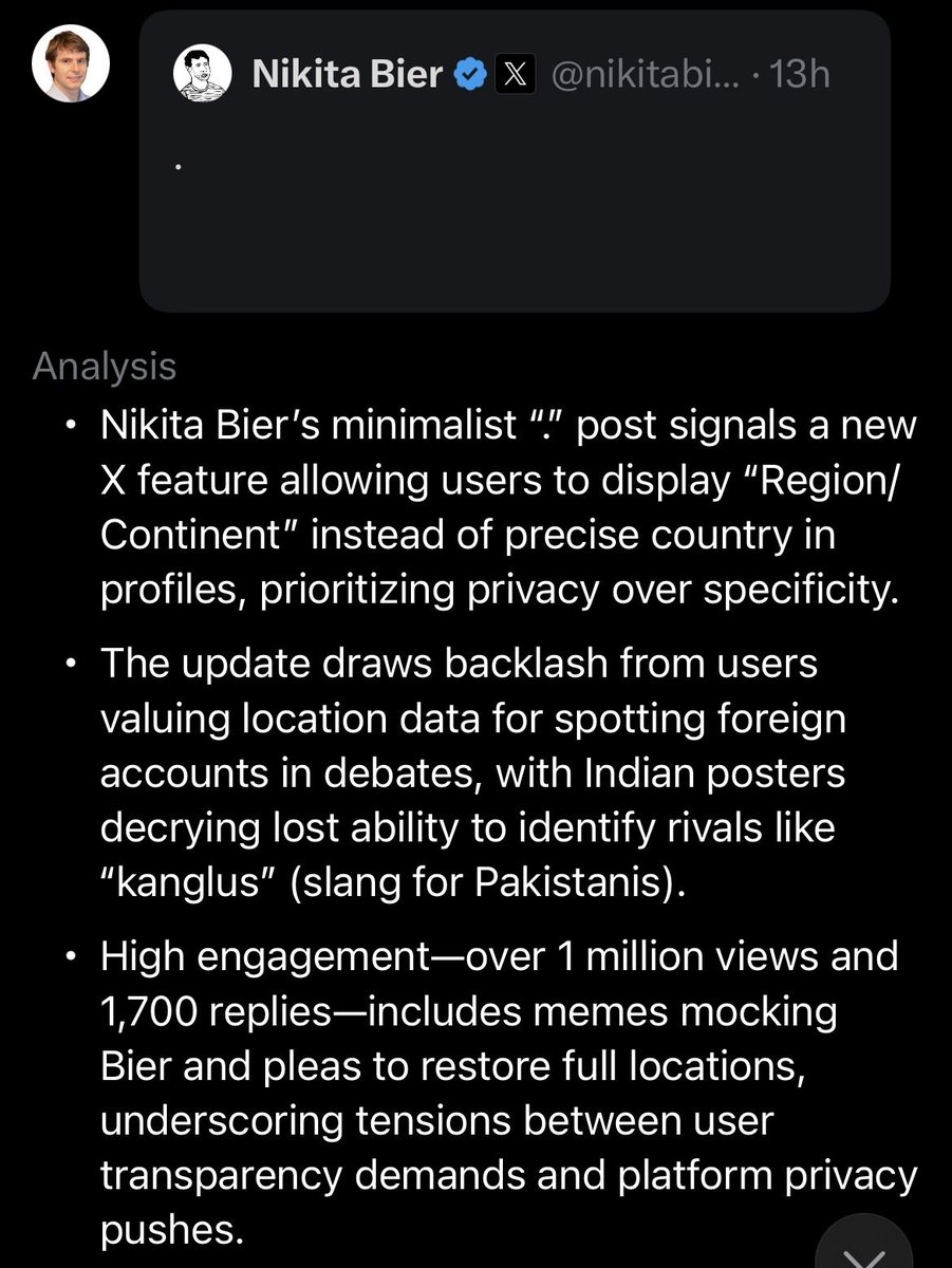 I found Grok works well even with posts that have sarcasm. It’s probably easier for 𝕏 since it owns all the data and can build good context
The post below for instance , it gave a good answer even though it’s just a dot