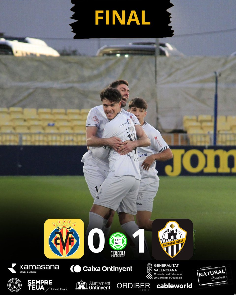 J12 | 🟡🟡 0-1 ⚪⚫ | ⌚ FINAL

FINAAAAAL. Victòria de resistència! Partit impecable de tots per tornar a guanyar en un camp complicadíssim! 8 partits sense perdre!

⚽ Jorge

#tercerarfef #villarrealcontinyent1931