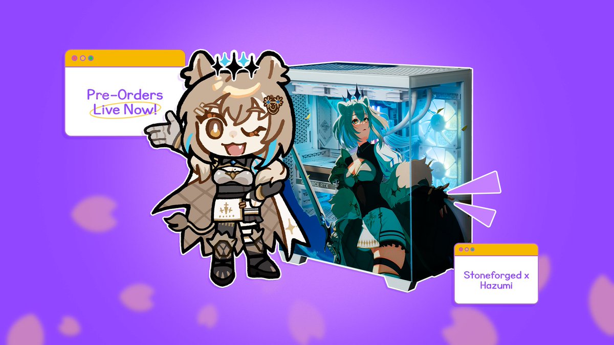 hazumiaileen's tweet photo. ✨ ANNOUNCEMENT ✨

Who guessed correctly? 👀 I'm partnering with Stoneforged to bring you the very first CUSTOM HAZUMI PC CASE!! (ㅅ´ ˘ `)

PRE-ORDERS ARE LIVE NOW!!

#stoneforgedpartner #hazuPC https://t.co/HQ7hG0Qaeg