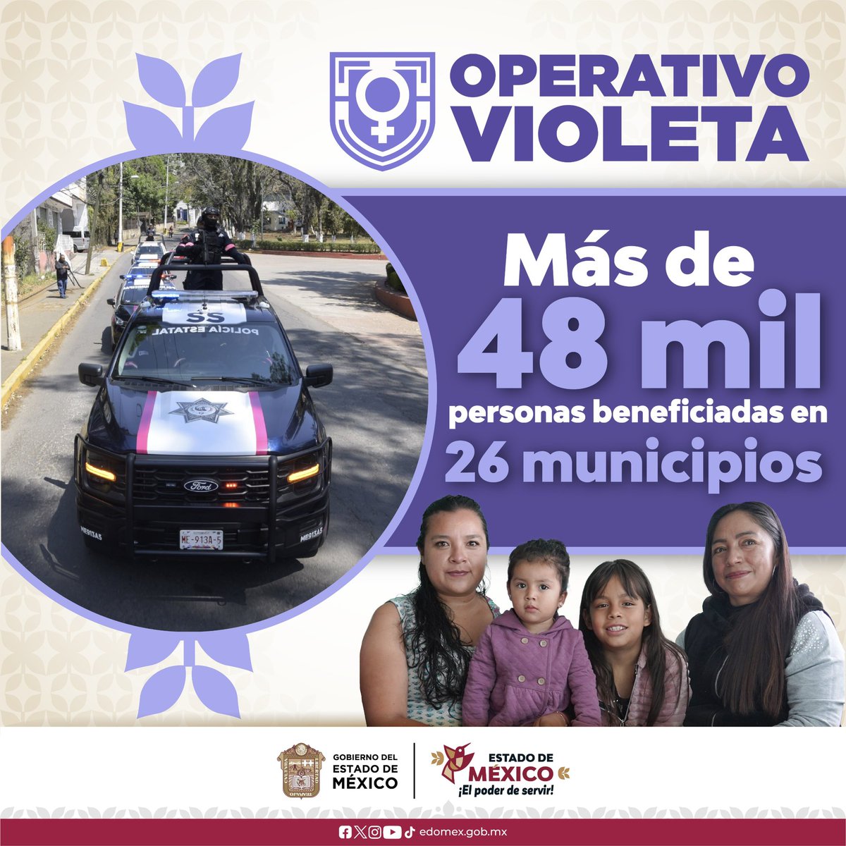 Con el #OperativoVioleta, prevenimos el acoso y la violencia hacia las mexiquenses, manteniendo presencia en vialidades, paraderos y unidades de transporte público.
#ElPoderDeServir