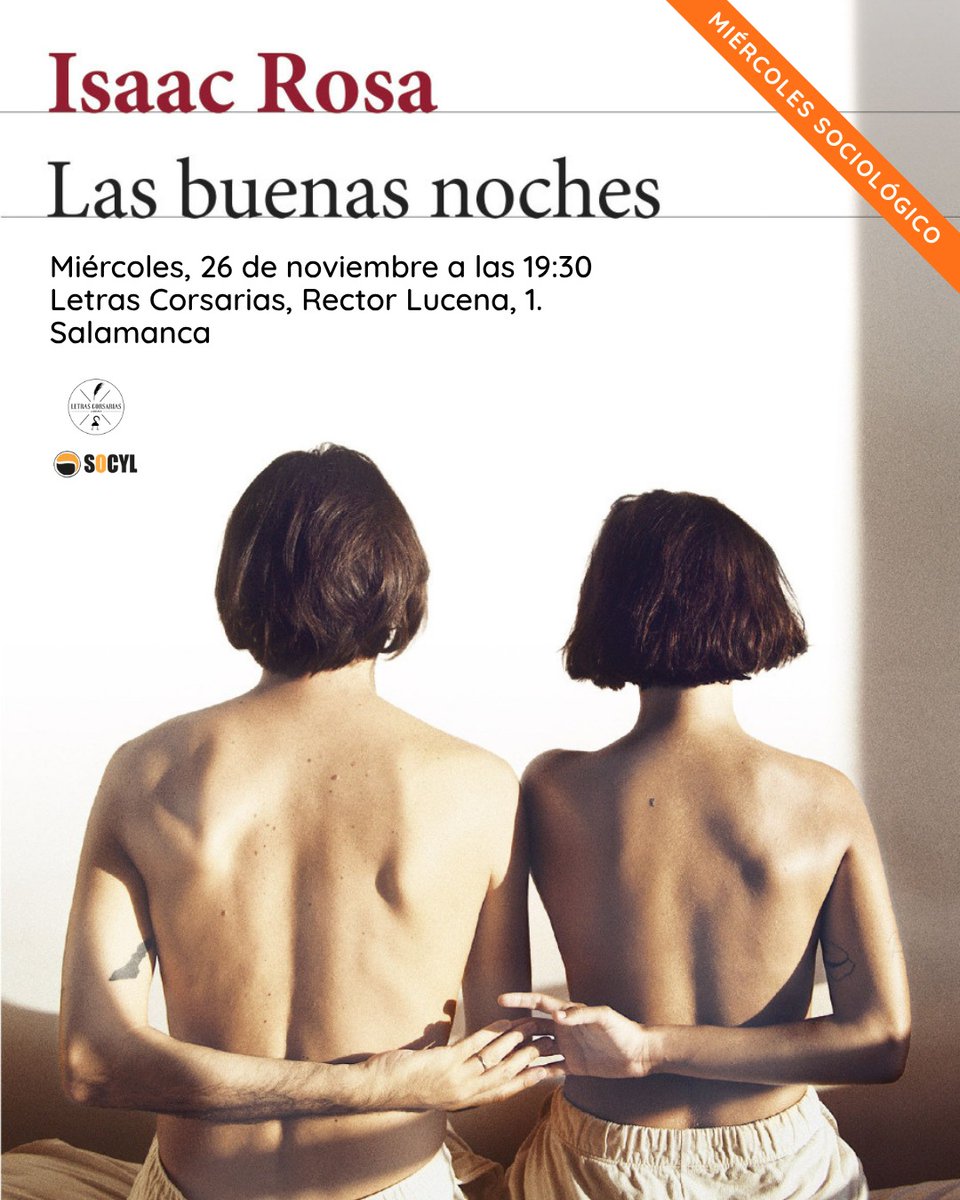 No paramos! La próxima semana Miércoles Sociológico con Isaac Rosa #sociología