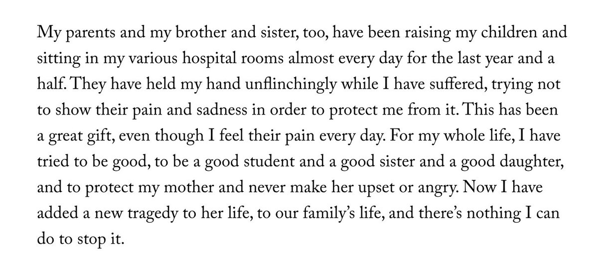 This is truly beautiful and courageous writing from Tatiana Schlossberg. This part hit me hard. Keeping her and her family in my thoughts. 

newyorker.com/culture/the-we…