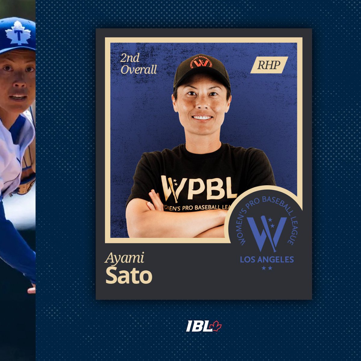 CBL1919's tweet image. Congratulations to @IBLMapleLeafs pitcher, Ayami Sato, on being selected 2nd overall to Los Angeles in the inaugural @wpbl_official Draft!

#CanadasLeague