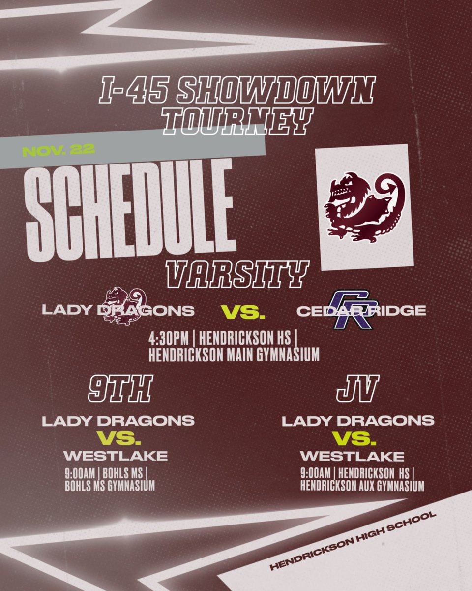 #ChampionshipSaturday in the I-45 Showdown. Come out to Hendrickson and cheer our girls to victory. 

#TOUGHNESSandTOGETHERNESS
#GoROCK