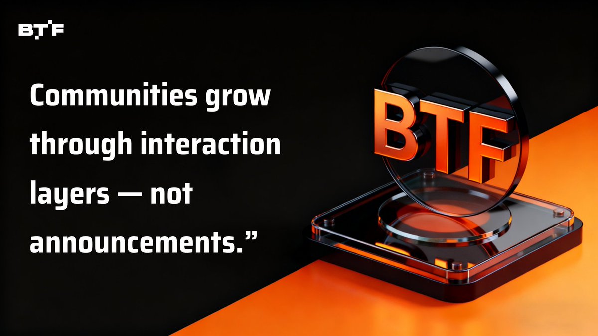 BTF_TBC's tweet image. The Community Surface

Communities don’t grow by announcements.
They grow by interaction layers: instant feedback, visible impact, shared upside.
Bitcoin finally has one.
#BitcoinLayer2 #BTCFi
