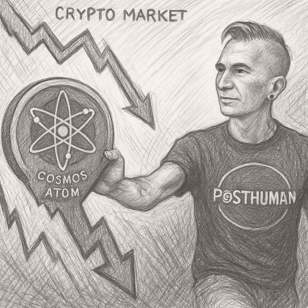Makovich1987's tweet image. POSTHUMAN steps in when the market falls — holding ATOM above the chaos. A reminder that conviction, strength, and true builders don’t crumble when the charts do. 
#Posthuman #Cosmos #Juno