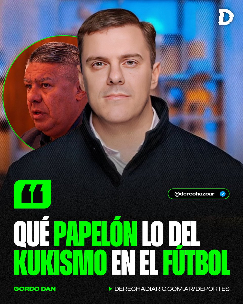 derechazoar's tweet image. 🇦🇷‼️ &quot;QUÉ PAPELÓN LO DEL KUKISMO EN EL FÚTBOL&quot;: El Gordo Dan opinó sobre la bochornosa realidad del fútbol argentino.

🗣️ &quot;Les das un centímetro de poder en un lugar y te lo transforman en una dictadura africana&quot;.