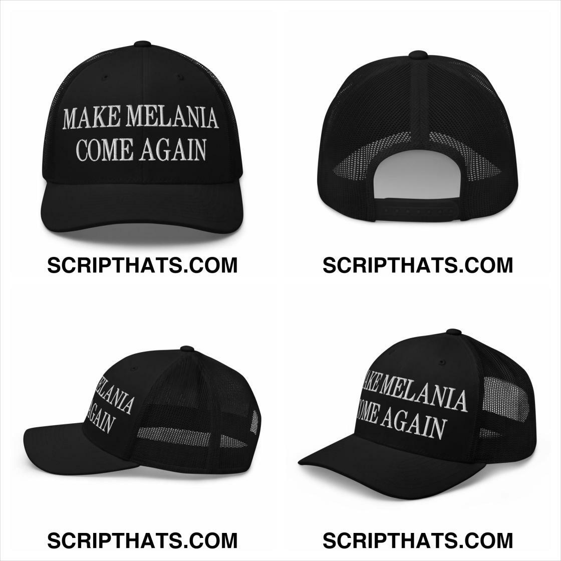 ScriptHats's tweet image. Elevate your style with the Make Melania Come Again Embroidered Mesh Trucker Hat. Stand out effortlessly—perfect for any occasion. Get yours today! #FashionStatement #TruckerHat

Shop Now scripthats.com/products/make-…