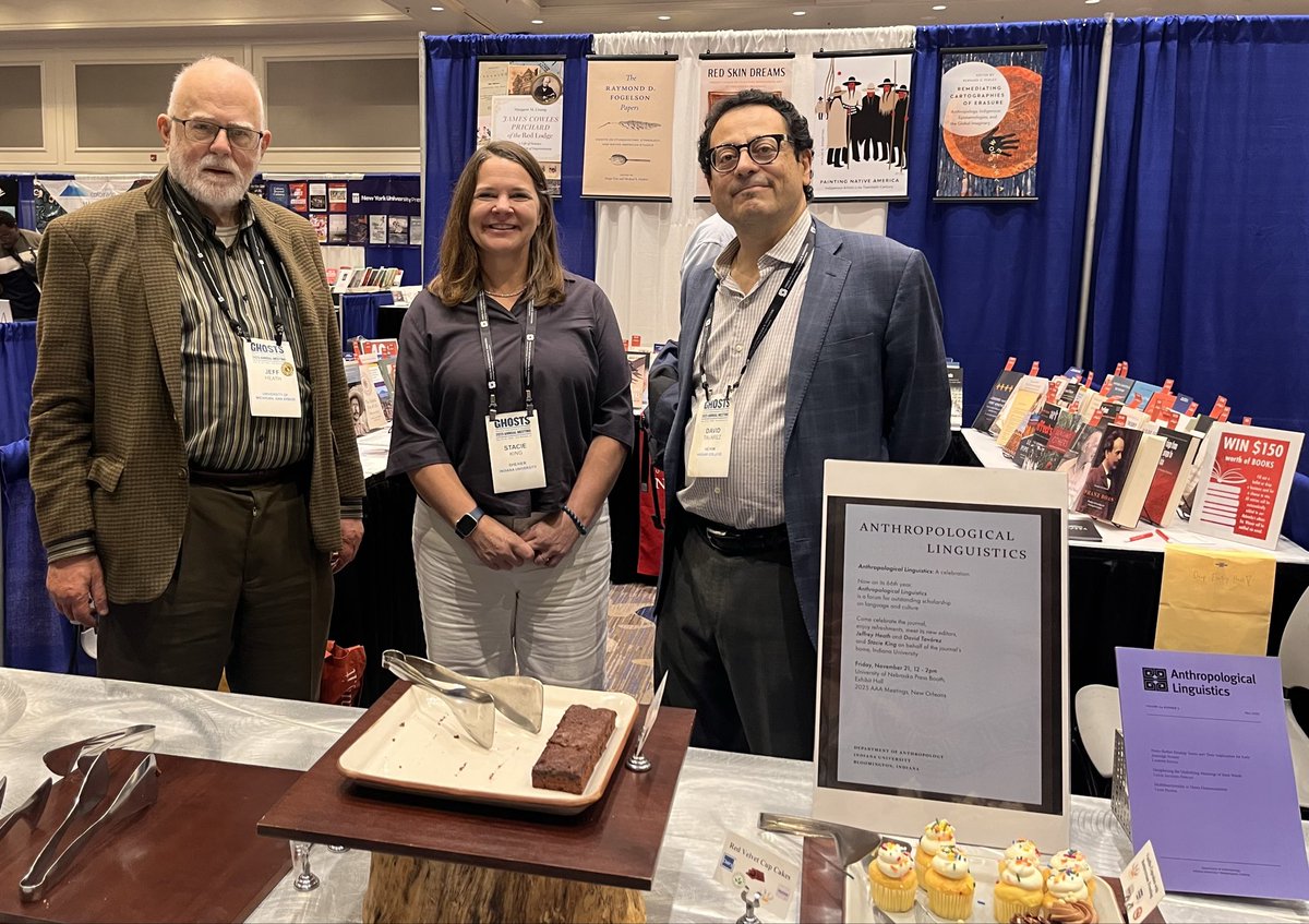 DavidTavarez_B's tweet photo. Celebrating 66 years of the journal Anthropological Linguistics, and a few other things, at the American Anthropological Association meeting in New Orleans. https://t.co/2rnQLR8JRZ