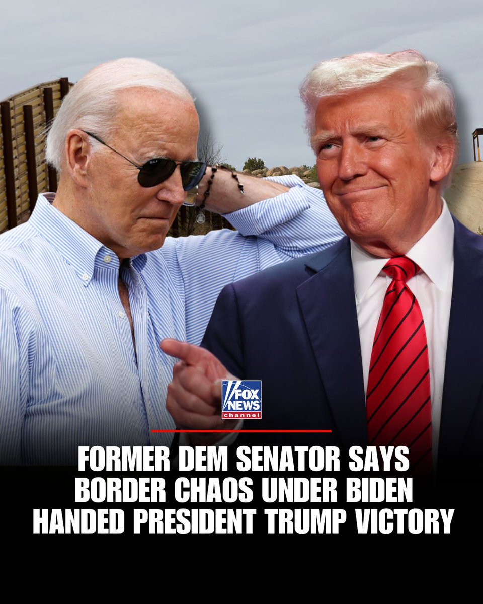 FoxNews's tweet photo. BORDER BLUNDER: Former Democratic Sen. Joe Manchin blames the Biden administration and Democrats for a mismanaged border that helped usher in President Trump’s second term, while also praising the president's quick response to ending the border crisis. https://t.co/vZqDYA9LU9