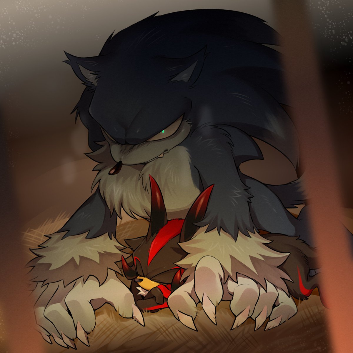 Redpuppy5's tweet image. From Stay, Beast by AnteCat. I'm not sure what his Twitter account is, but I have permission to draw!
#sonadow