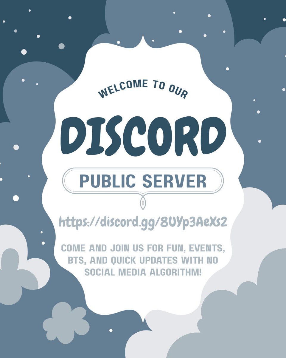 We are happy to announce our new public server! Join us for a variety of events, some peeks at behind the scenes on projects and getting quick easy updates on the agency as well as emerging talents! Hope to see you there!