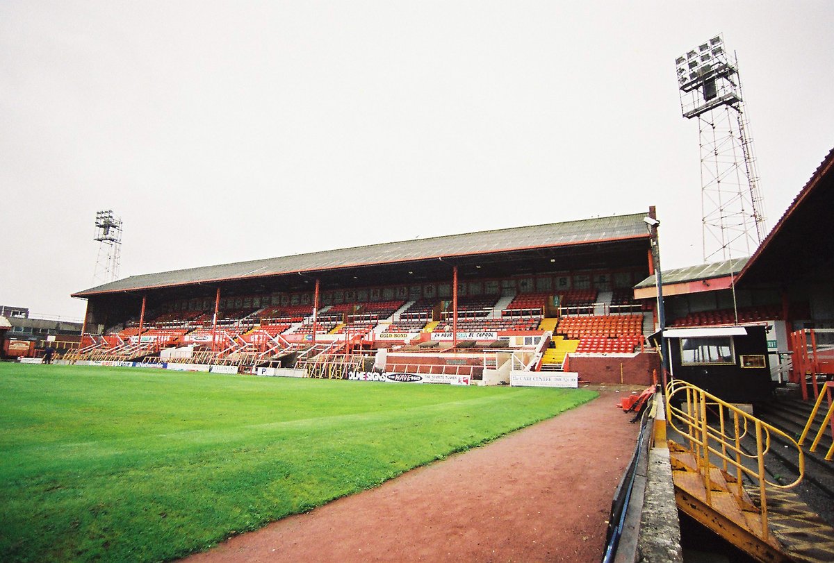 LOST IN: 2003
Brockville Park, Falkirk
Main Stand, Hartsdown Park, Margate
South Stand, Carrow Road, Norwich City
South Stand, Bloomfield Road, Blackpool
See lots more in the book, BEYOND THE CEMETERY END groundtastic.co.uk/beyond