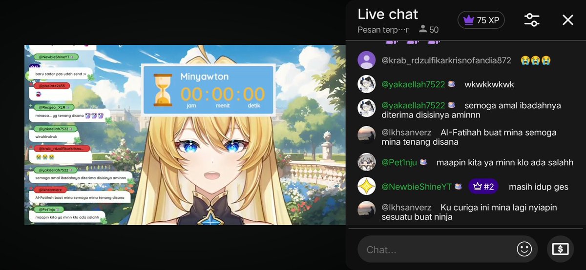 Terima kasih banyak <a href="/vixynaa/">Vixynaa Mina</a> buat live streamnya hari ini/kemarin, Alhamdulillah yeeaay pachi pachi akhirnya selesai juga ya Minyawton nya walaupun diakhir streamnya.... yaa gitulah😭❤️❤️🤍💖🥰🤗