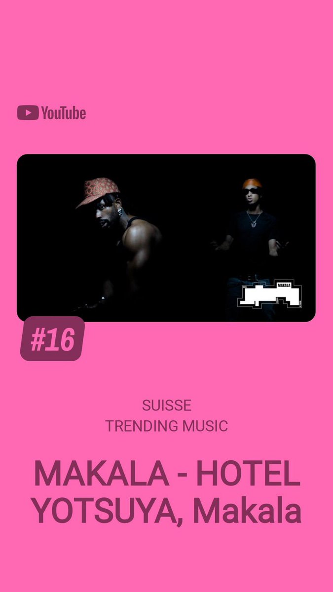 Makalapiscine's tweet image. MAKALA - HOTEL YOTSUYA
Bouscule YouTube. 

Top #30 🇫🇷
Top #16 🇨🇭

🙅🏽‍♀️
youtu.be/U-KZow_98Fw?si…