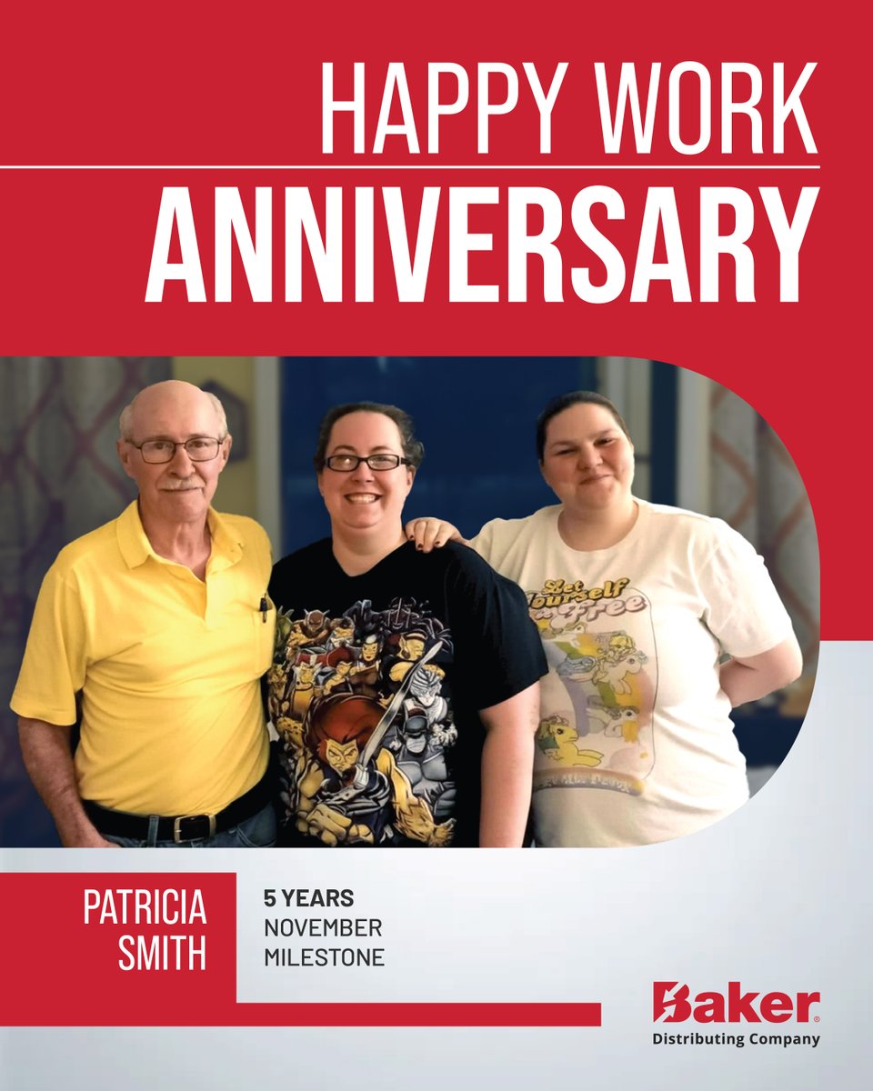 BakerDist's tweet image. Congratulations to Patricia Smith, Counter Sales Associate | Albany, GA for reaching her 5-year milestone at Baker. “I&apos;ve really enjoyed my time with Baker and the team here in Albany,” she shares. #5YearsStrong #TeamBaker #BakerDistributing