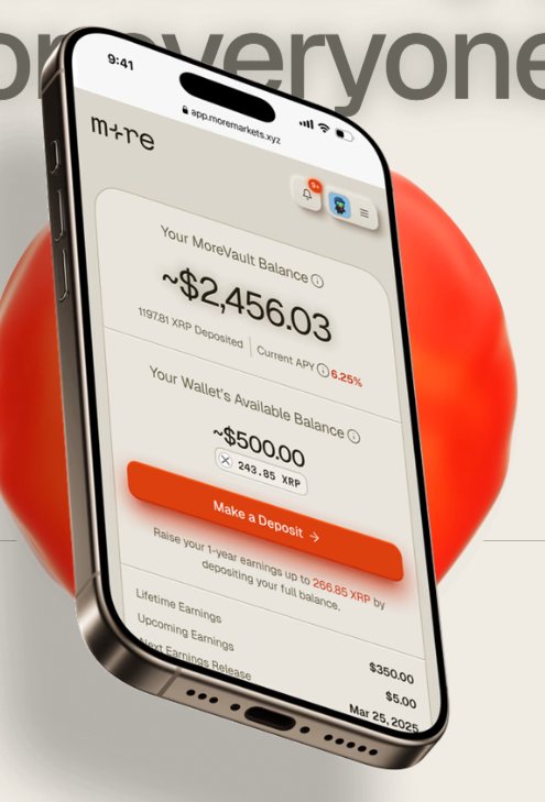 Most people want to earn on their crypto, but the whole DeFi process can feel complicated.

<a href="/moremarketsxyz/">MoreMarkets</a> is fixing that.

They let you deposit assets like USD, BTC, ETH, or even XRP and earn yield without doing anything technical. Behind the scenes, they use strong,