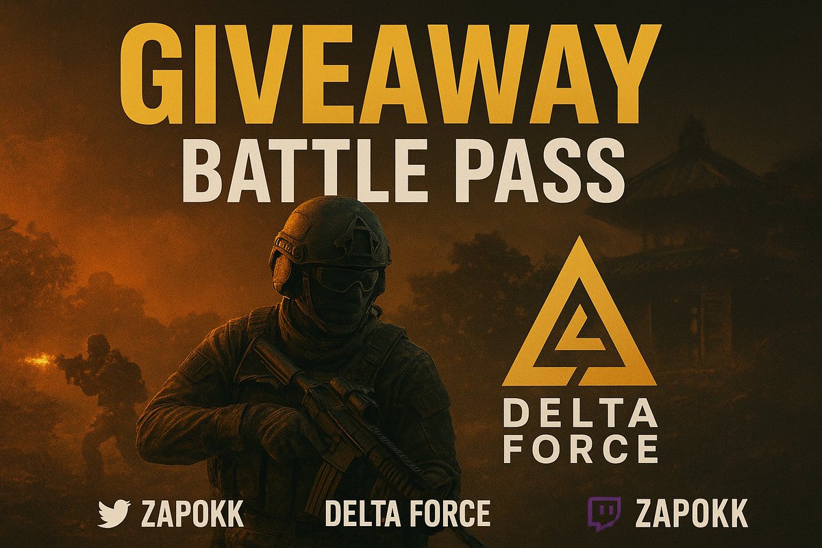 ZapOKk x Deltaforce  vous offre 6 Battle Pass à gagner ! 📷Pour participer, c’est simple : 

 ZapOKk : x.com/Zap0Kk 
 Twitch : twitch.tv/zapokk 
Twitter de DeltaForce : x.com/DeltaForce_Game Follow le YT  de ZapOKk youtube.com