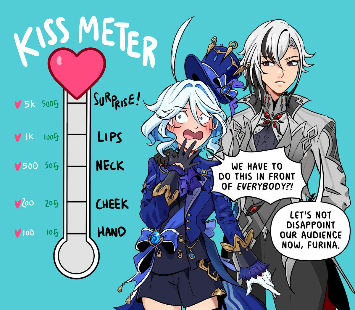 OrdinaryReese's tweet image. #Arlefuri kiss meter, you know what to do.