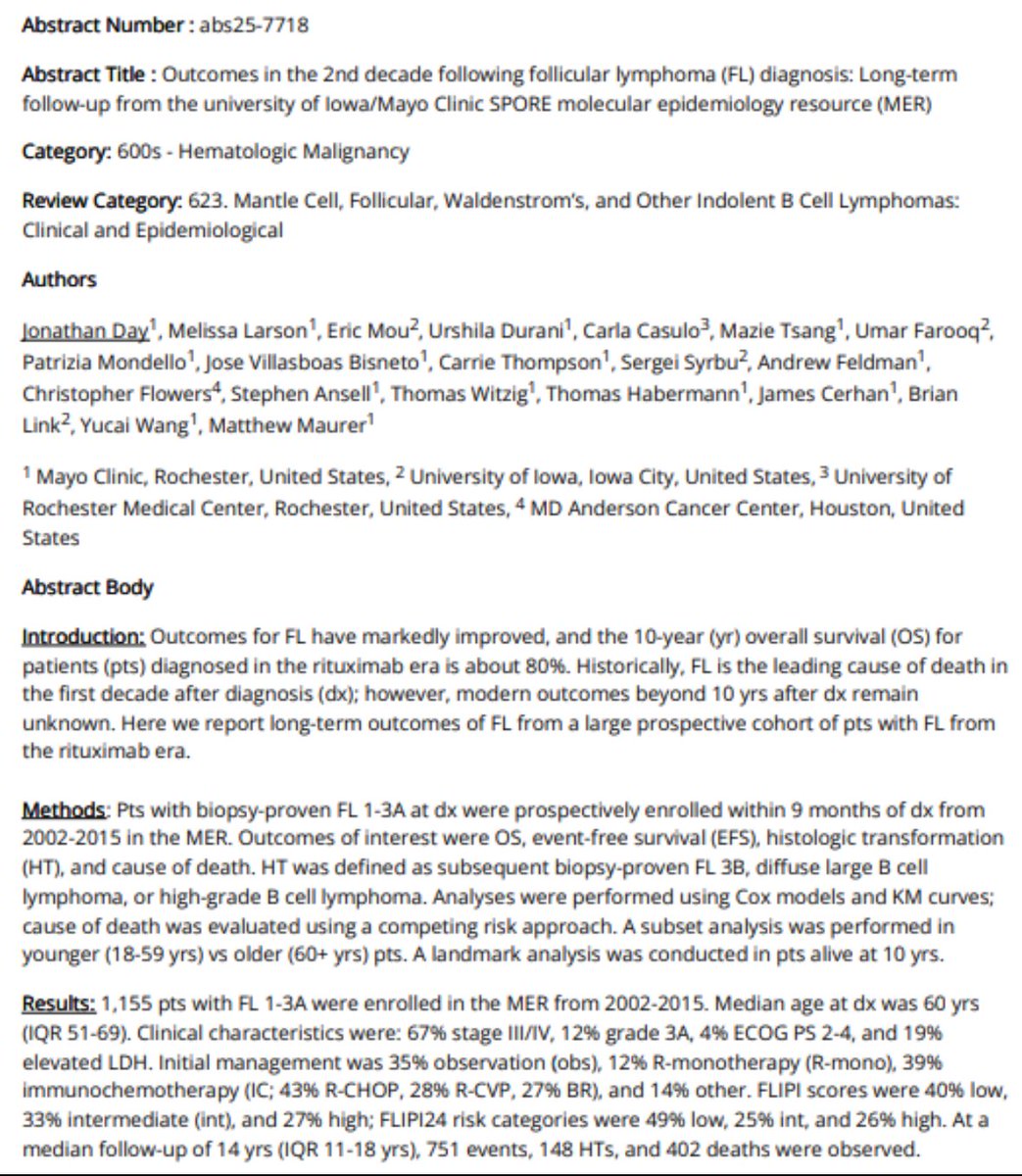 25% percent of patients with follicular lymphoma remain treatment free doing well at 10 years!

Yet we are running clinical trials using BiTEs in asymptomatic low tumor burden follicular lymphoma.