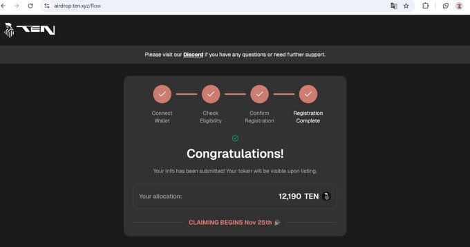 kriptoaKD_trr's tweet photo. Uzun zamandır cookiedotfun üzerinde airdrop işlemlerini yaptığımız tenprotocol projesinde phase 2 için snapshot dün alınmıştı ve hak ettiğimiz miktarlar açıklandı. Ben 12.190 adet kazanmış oldum. Ön satışı en düşük 80 milyon FDV den yapılmıştı. https://t.co/so1dtLm1xc