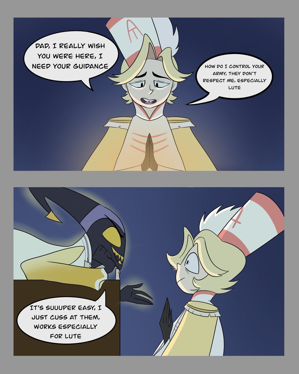 churatoos's tweet photo. Fatherly Advice

#hazbinhotel https://t.co/biuXzFJlIU
