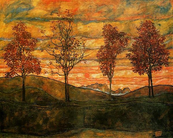 Quatre arbres, 1917 #artbots #schiele