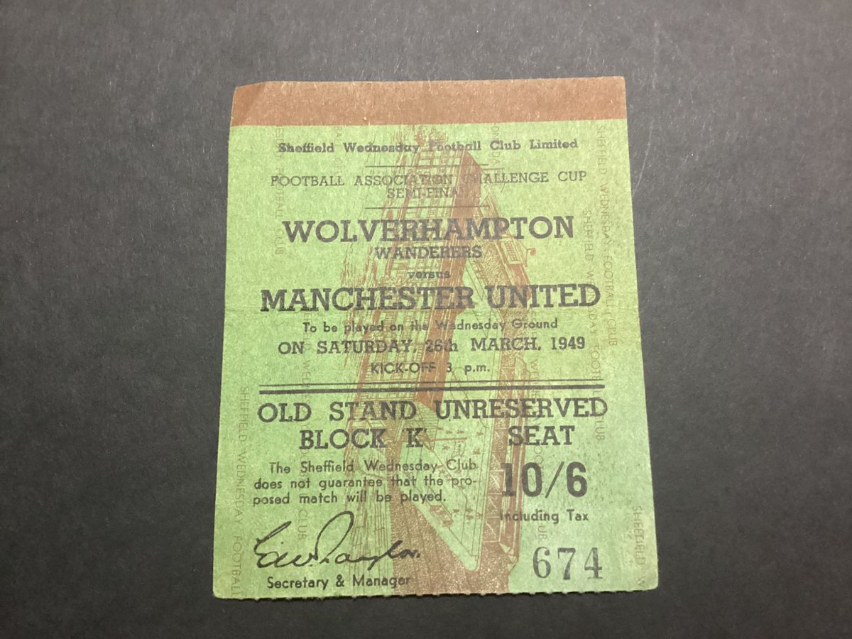 Old Wolves v Manchester United Ticket stub 1949 FACup match semi final

£102.84 currently

3 bids

Ends Wed 26th Nov @ 10:57am

ebay.co.uk/itm/2058590317…

#ad #wolves #wwfc