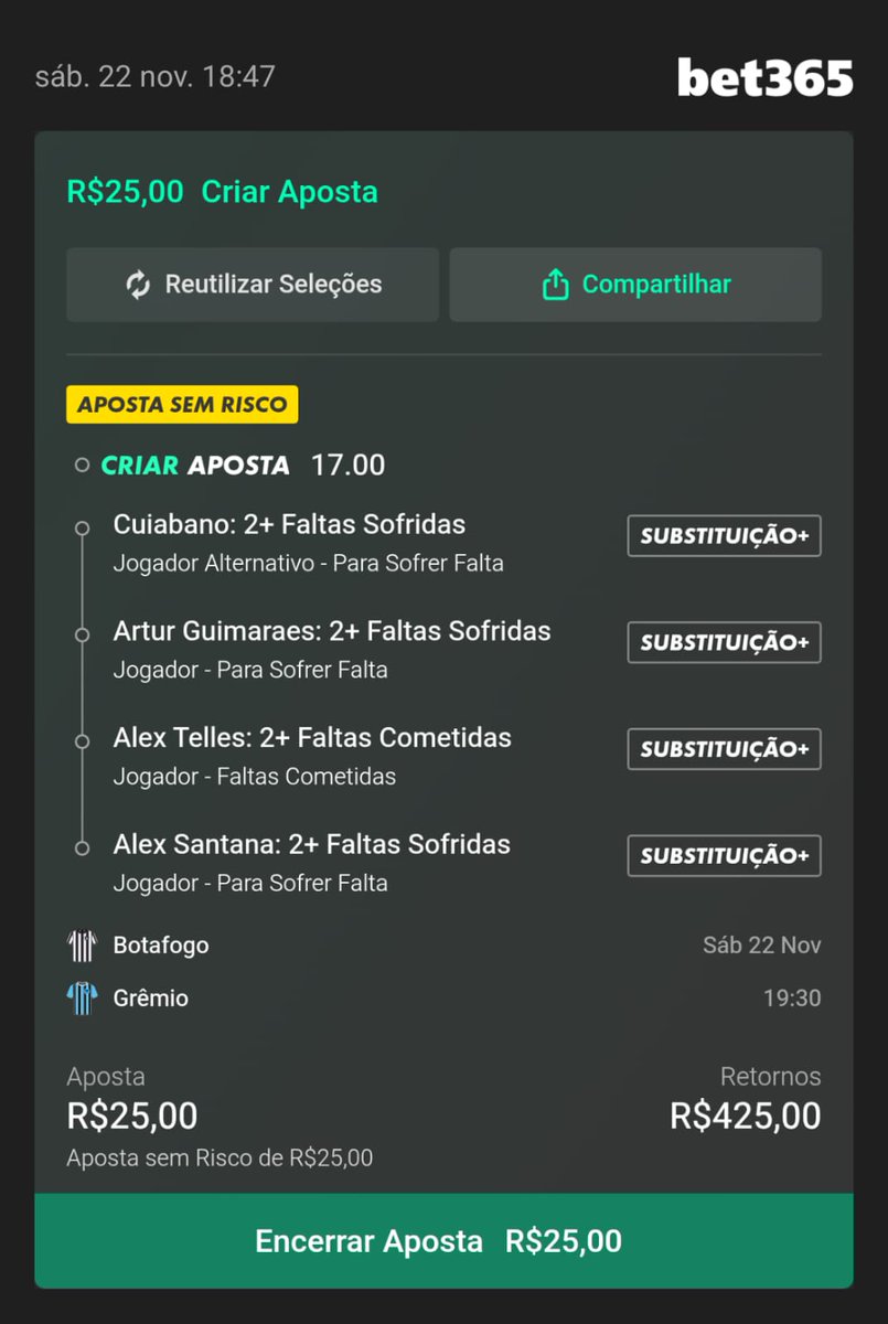 MZNFF2's tweet photo. Aposta sem risco bet365 a boa tá ai gurizada só pegar e ser feliz https://t.co/uRghveOOZI
