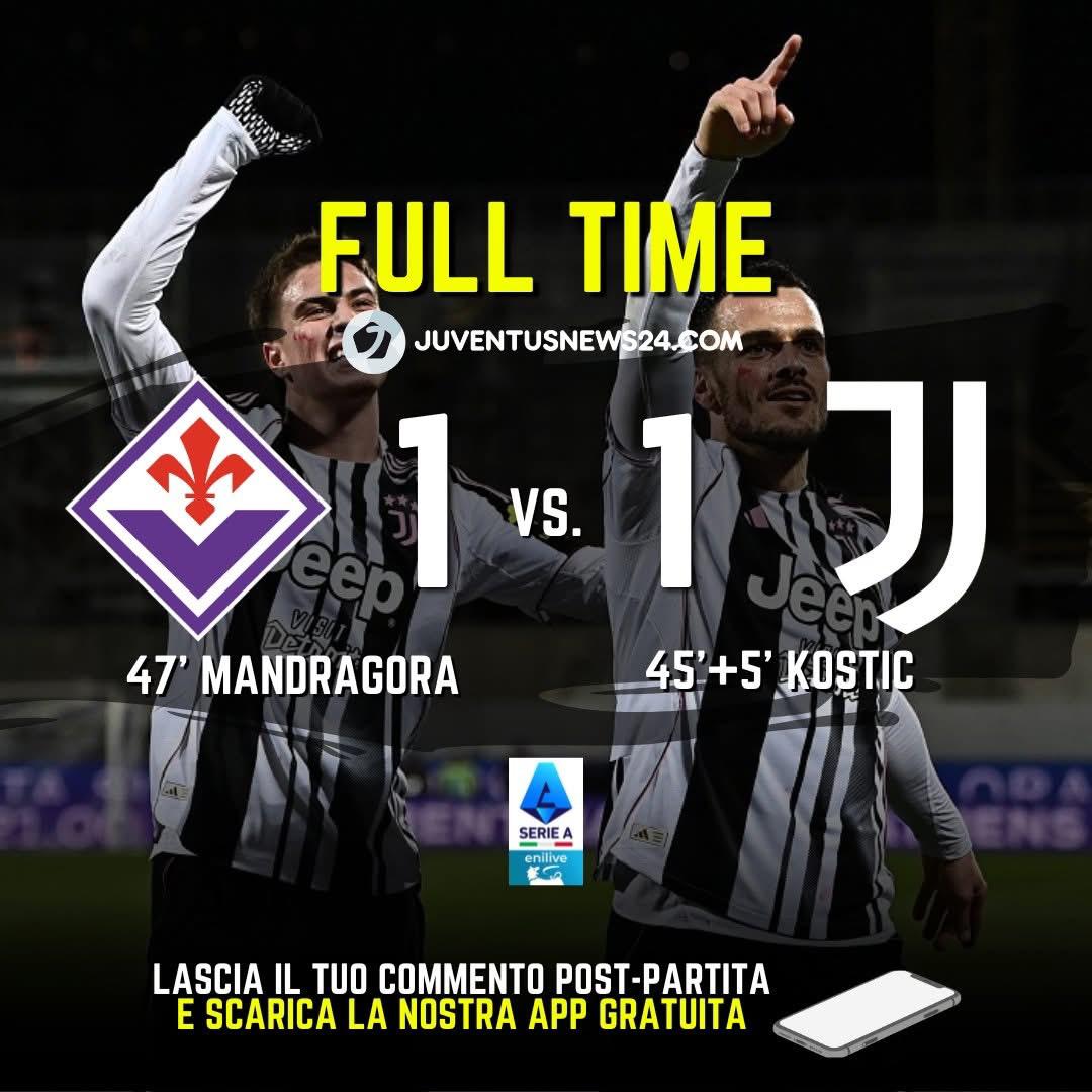 junews24com's tweet image. 🟰 Ancora un pareggio per la #Juve che non riesce di nuovo a portare a casa i tre punti

⚪️⚫️ Apre #Kostic e pareggia l'ex #Mandragora: entrambi gol molto belli, da fuori area

📲Il recap del match lo trovi nelle storie di Juventus News 24
#fiorentinajuve #juventusnews24
